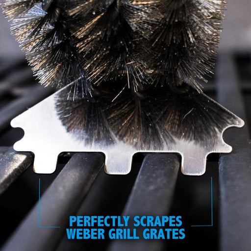 Kona Speed/Scrape Grill Brush & Scraper with Flex Grip Handle - Stainless Steel Bristles - The Kansas City BBQ Store