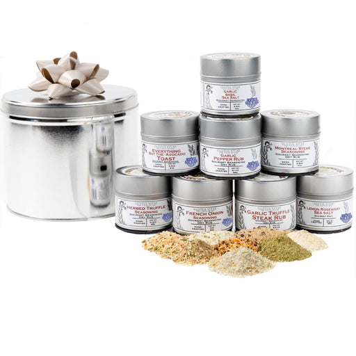 Deluxe Home Chef Flavor Kit | 8 Gourmet Seasonings & Salts In A Handsome Gift Tin - The Kansas City BBQ Store