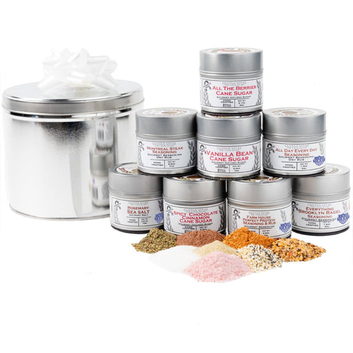 Gourmet Pantry Essentials Gift Pack | 8 Gourmet Seasonings & Salts In A Handsome Gift Tin - The Kansas City BBQ Store