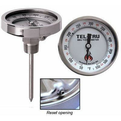 Tel-Tru BQ300R Thermometer, 3" aluminum dial, 4" stem (Calibration Adjustable) - The Kansas City BBQ Store