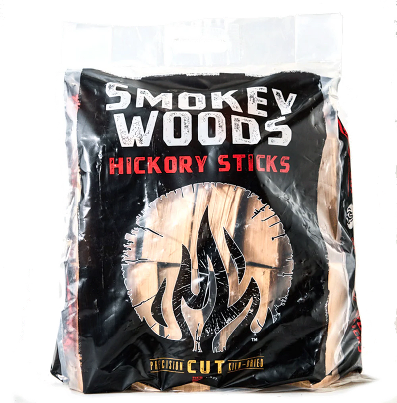 Smokey Woods™ Bagged Hickory Mini Log Wood Splits - The Kansas City BBQ Store