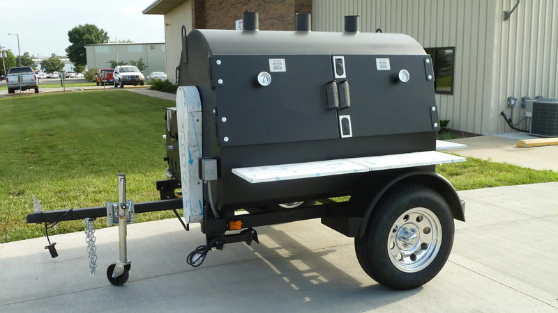 American Barbecue Systems 5FT Judge + 2 Pellet Hoppers on Trailer - The Kansas City BBQ Store
