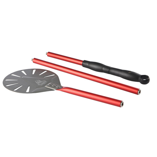 7" Round Turning Pizza Peel With Break Down Handle - The Kansas City BBQ Store