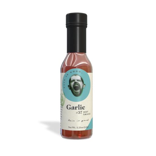 Pain Is Good Garlic Style Table Hot Sauce (5 oz.) featuring bold garlic hot sauce flavor.