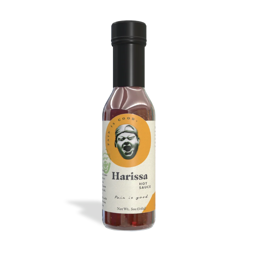 Pain Is Good Harissa Table Hot Sauce (5 oz.) featuring Tunisian Harissa hot sauce with vibrant flavor and spice.