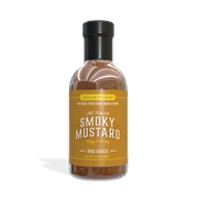 American Stockyard Smoky Mustard BBQ Sauce bottle showcasing its unique flavor and all natural ingredients.