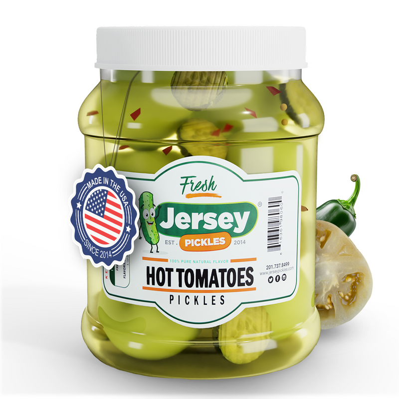 Hot Pickled Green Tomatoes