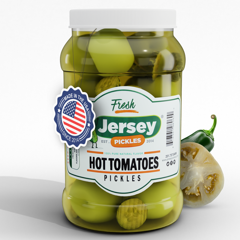 Hot Pickled Green Tomatoes