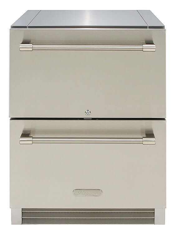 Alfresco 24" PolarCore Undercounter 2 Drawer Outdoor Refrigerator