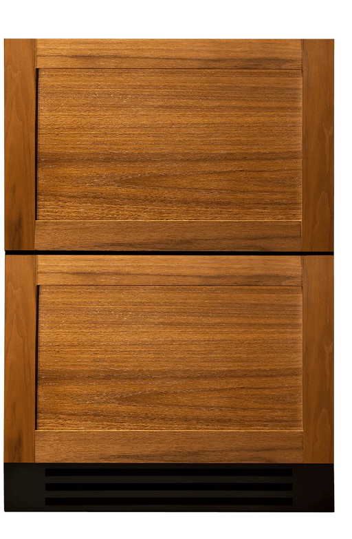 True Residential undercounter refrigerator drawer in a wood finish, perfect for enhancing indoor or outdoor spaces.