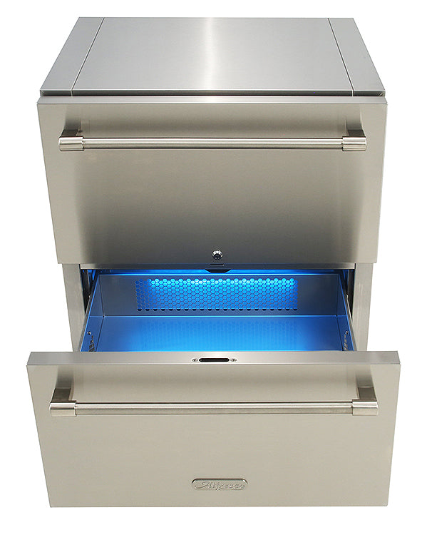 Alfresco 28" PolarCore™ Undercounter 2 Drawer Outdoor Refrigerator