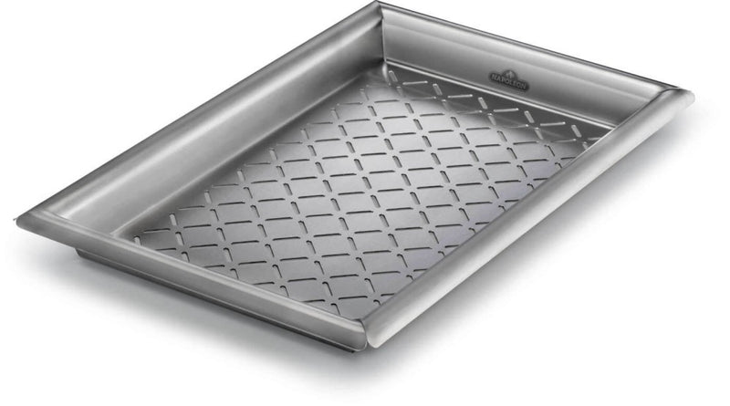 Stainless steel grilling topper designed for vegetables and seafood, enhancing outdoor grilling experience.