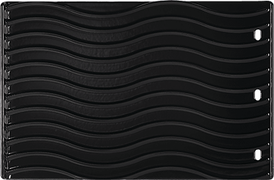 Napoleon 2-sided porcelain-enameled cast iron griddle for Rogue Series with a wavy surface texture.