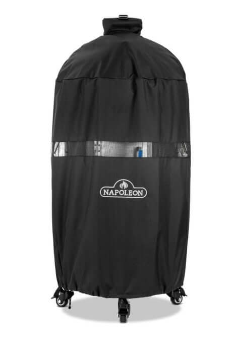 Napoleon Apollo 18 smoker grill cover protects against weather elements and UV damage.