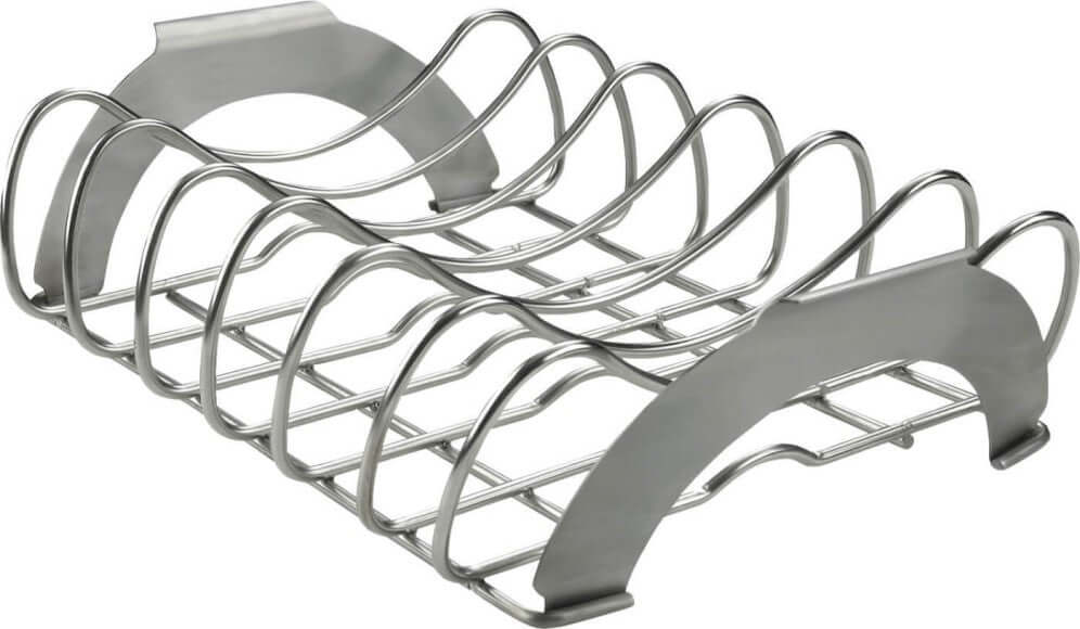 Napoleon Grills stainless steel rib rack for easy roasting and smoking of ribs in gas or charcoal grills.