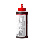 Bachan's chili sesame barbecue sauce bottle back view showcasing ingredients and nutrition facts.