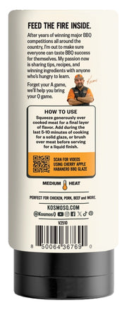 Kosmos Q habanero BBQ glaze with real cherry and apple competition-style finishing glaze for smoked ribs and pork