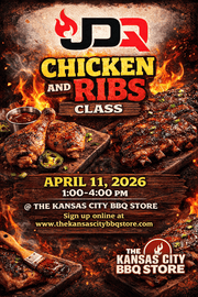 JDQ Chicken and Ribs BBQ Cooking Class at The Kansas City BBQ Store — learn competition ribs and chicken from pitmasters Josh DeWitt and Jeremy Williams