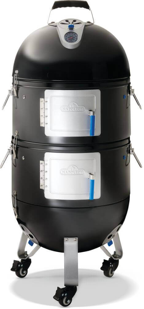Napoleon Grills Apollo 18 charcoal water smoker with insulated lid and temperature gauge for perfect smoking.