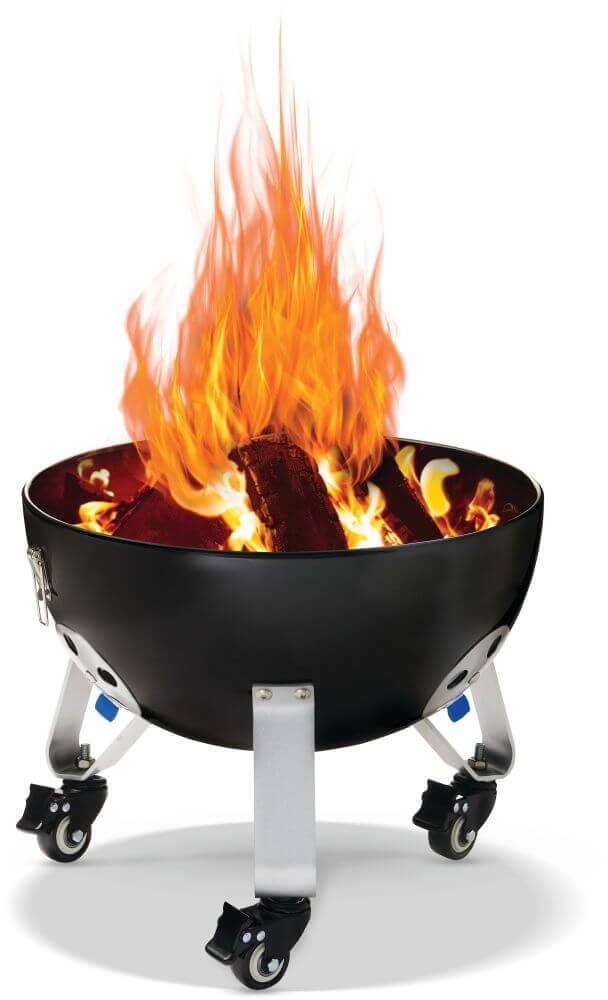 Napoleon Grills charcoal water smoker with flames, perfect for low and slow smoking of meats and vegetables.