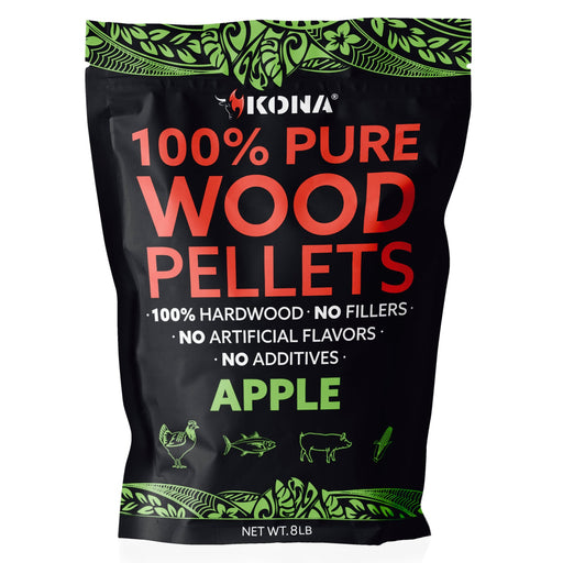 Kona 100% Apple Wood Pellets - Grilling, BBQ & Smoking - Concentrated Pure Hardwood - Mellow Smoke - The Kansas City BBQ Store