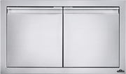 Napoleon small double door grill storage with stainless steel construction and sleek design for outdoor kitchen.