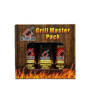 Butcher BBQ Grill Master Pack packaging with three bottles on a white background