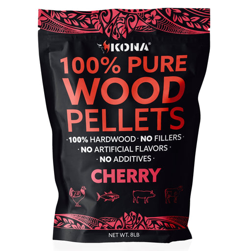 Kona 100% Cherry Wood Pellets - Grilling, BBQ & Smoking - Concentrated Pure Hardwood - Mellow Smoke - The Kansas City BBQ Store