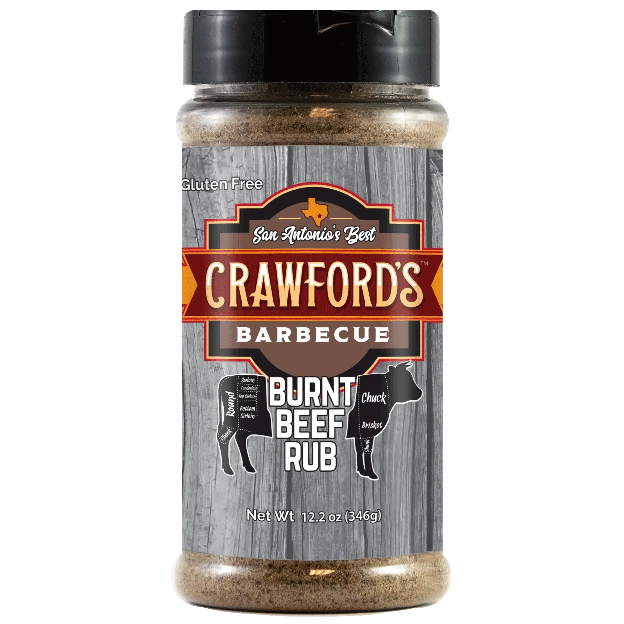 Crawford's Barbeque Burnt Beef Rub - Gluten-Free Smoky Brisket Seasoning