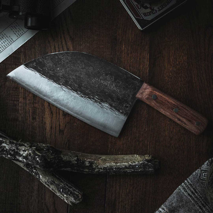 Rustic Hand Forged Serbian Cleaver - The Kansas City BBQ Store
