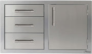 Alfresco 42″ Combo Door & Drawers for an organized outdoor kitchen combo door and drawers.