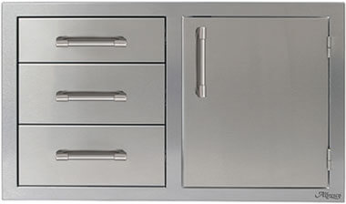 Alfresco 42″ Combo Door & Drawers for an organized outdoor kitchen combo door and drawers.
