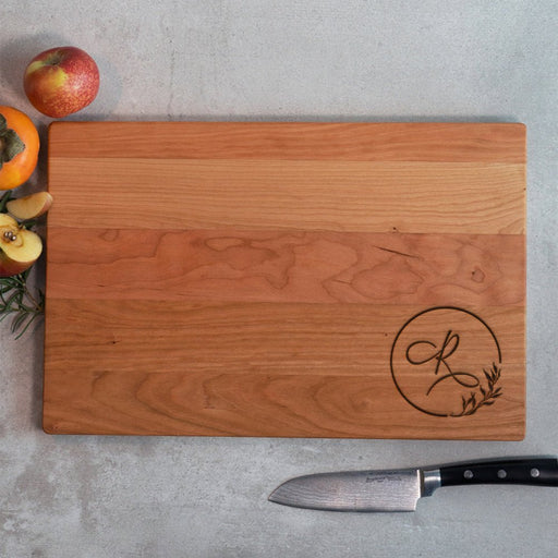 Floral Monogram Cutting Board - The Kansas City BBQ Store