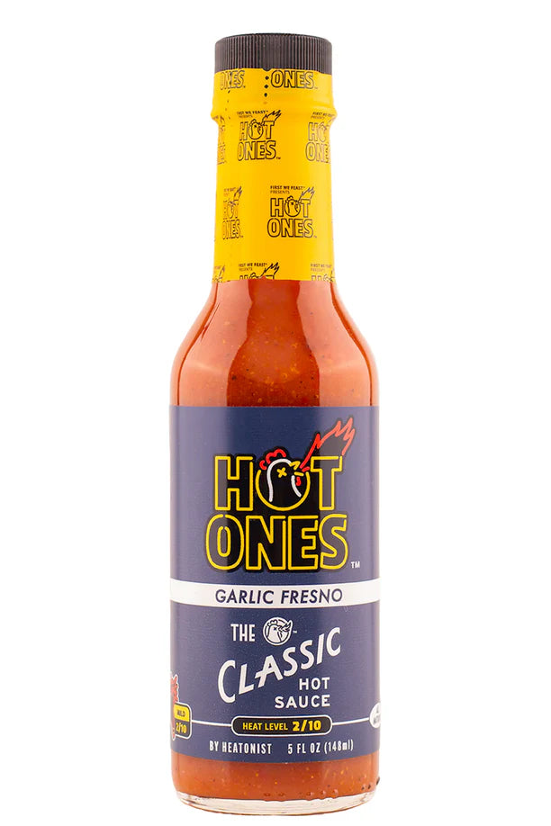 Hot Ones The Classic Hot Sauce Garlic Fresno 5oz - The Kansas City BBQ Store