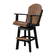 Kanyon Living outdoor swivel bar height chair in deluxe antique mahogany, perfect for outdoor bars and seating.