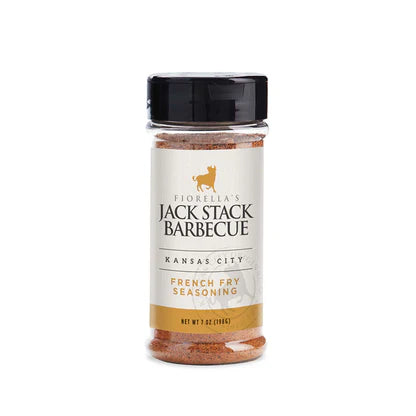 Jack Stack Barbecue KC French Fry Seasoning jar, perfect for enhancing fries and vegetables with savory flavor.