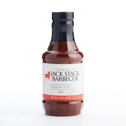 Jack Stack Barbecue KC Hot BBQ Sauce 18 oz bottle — spicy Kansas City-style barbecue sauce for ribs, chicken, and pulled pork - The Kansas City BBQ Store