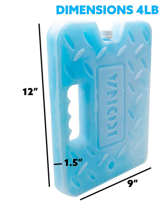 Kona XL 4 lb. Blue Ice Pack for Coolers - Extreme Long Lasting (-5C) Gel - Refreezable, Reusable - The Kansas City BBQ Store