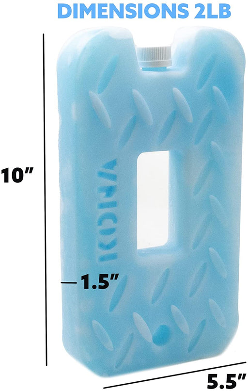 Kona Medium 2lb. Blue Ice Pack for Coolers - Extreme Long Lasting (-5C) Gel - Refreezable, Reusable - The Kansas City BBQ Store