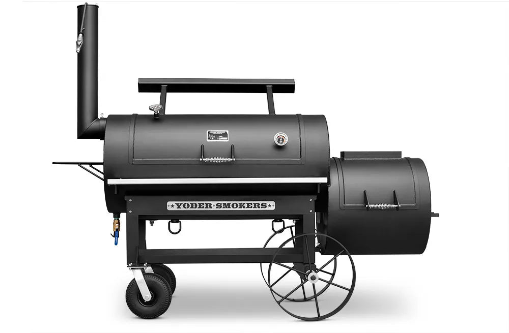 Yoder Smokers 24 inch offset smoker showcasing its classic design and functionality for wood-fired cooking.