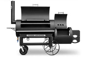 Yoder Smokers 24 inch offset smoker with ample cooking space and designed for wood-fired barbecuing.