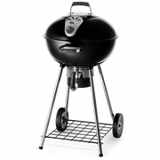Black charcoal grill on a white background