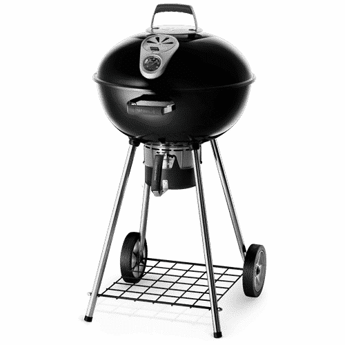 Black charcoal grill on a white background
