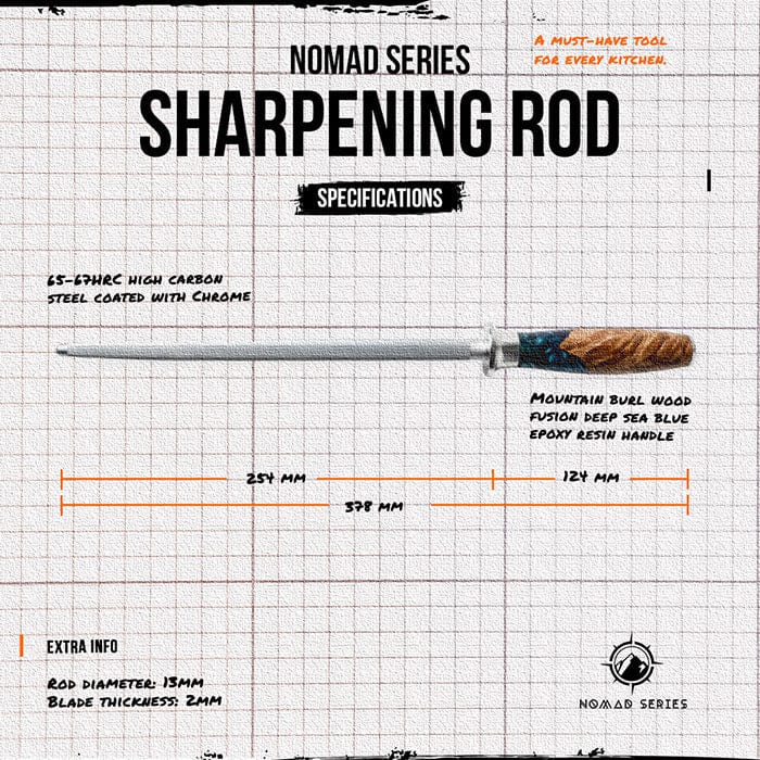 Nomad Series 10" Honing Steel - The Kansas City BBQ Store