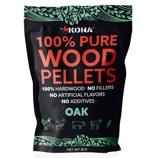 Kona 100% Oak Wood Pellets - Grilling, BBQ & Smoking - Concentrated Pure Hardwood - Mellow Smoke - The Kansas City BBQ Store