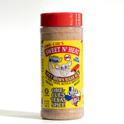 Obie-Cue's Sweet N' Heat Spicy Brown Sugar Rub 12.4oz shaker, no MSG low sodium Texas BBQ rub
