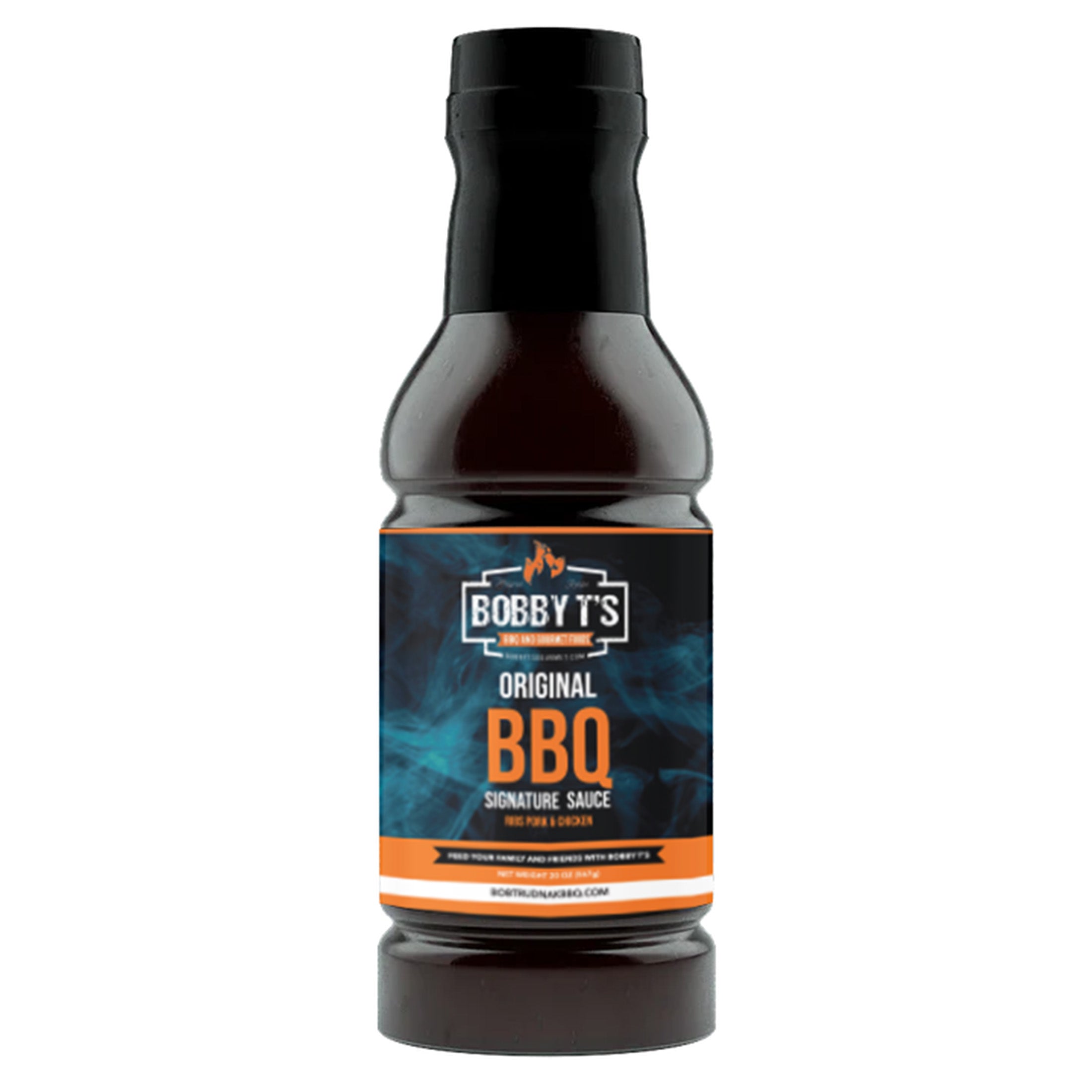 Bobby T's Original BBQ Sauce bottle featuring bold flavors for grilling and BBQ champions.