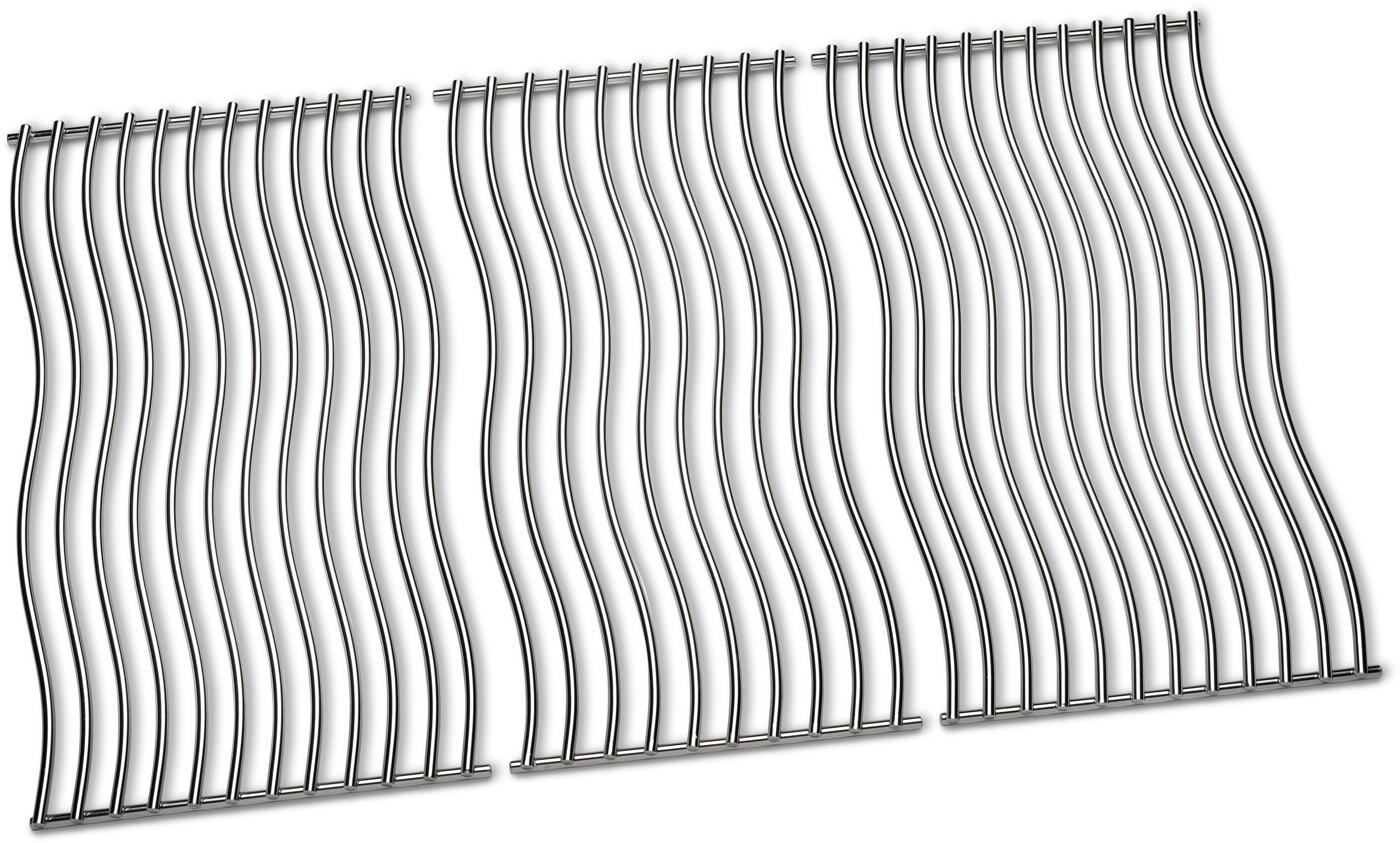 Napoleon Rogue 525 stainless steel cooking grids featuring a wave grid pattern for optimal heat retention.