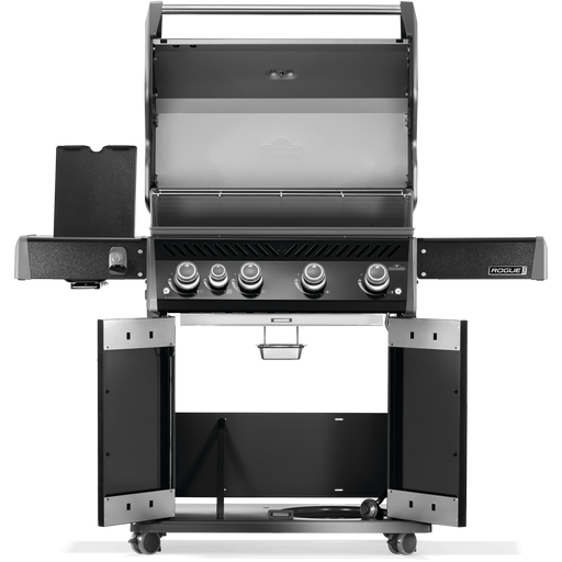 Napoleon Rogue PRO 525 Grill front view with open lid and multiple burners