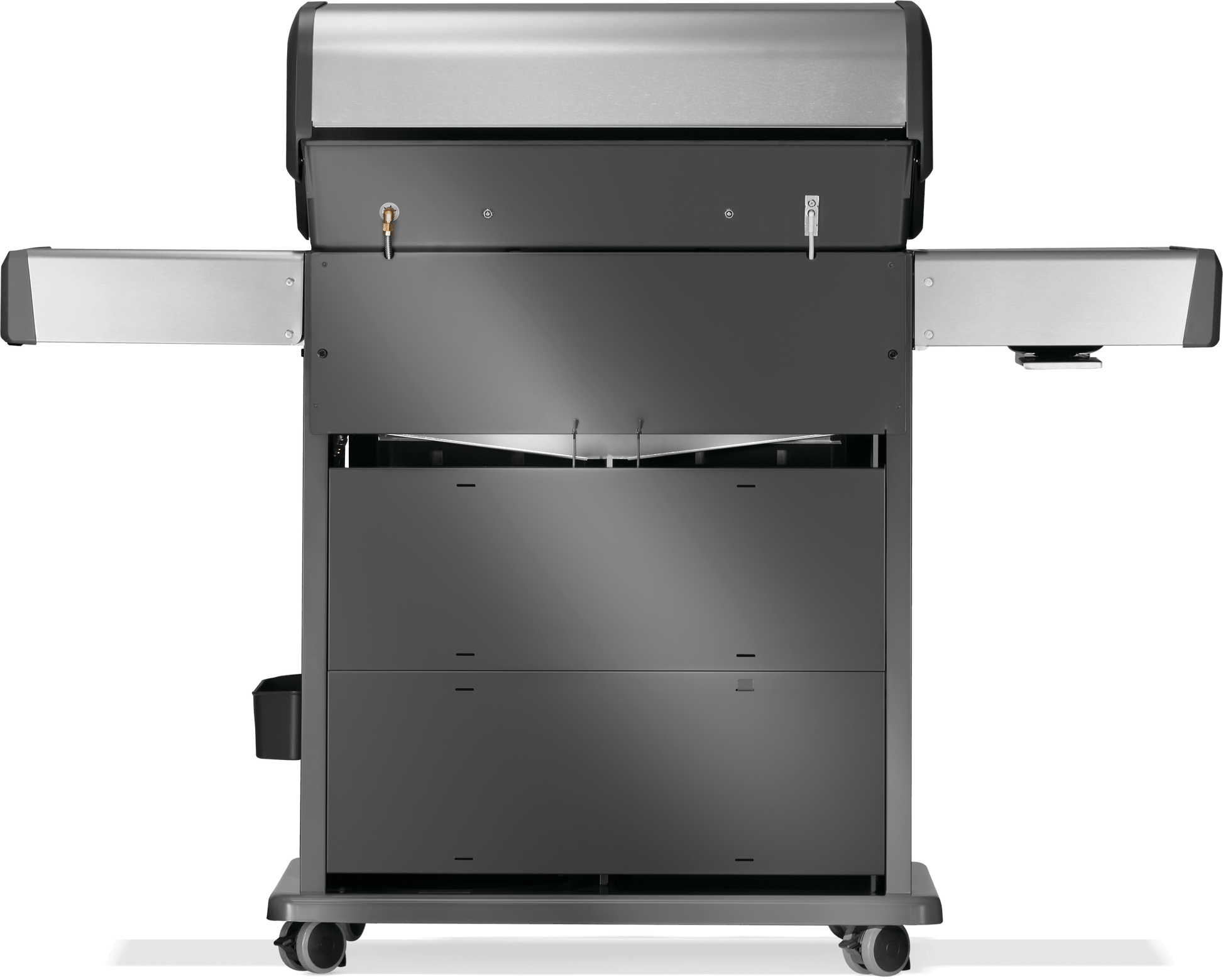 Premium propane gas grill - Napoleon Grills Rogue® PRO-S 525 with stainless steel finish and side shelves.